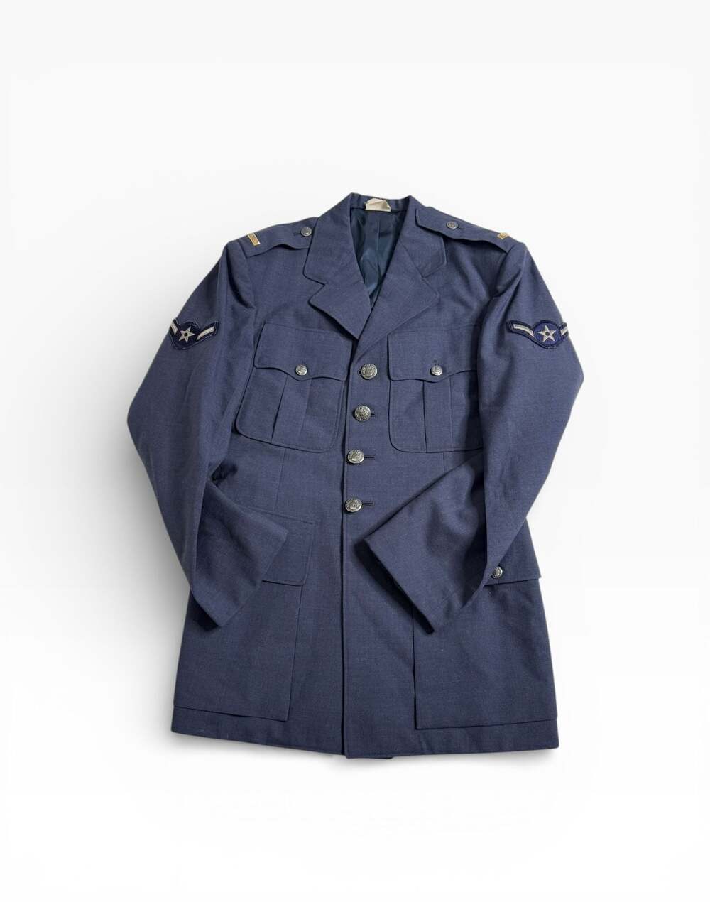 Vintage USAF Blue Wool Service Dress Jacket | Air Force Uniform Coat | 36S
